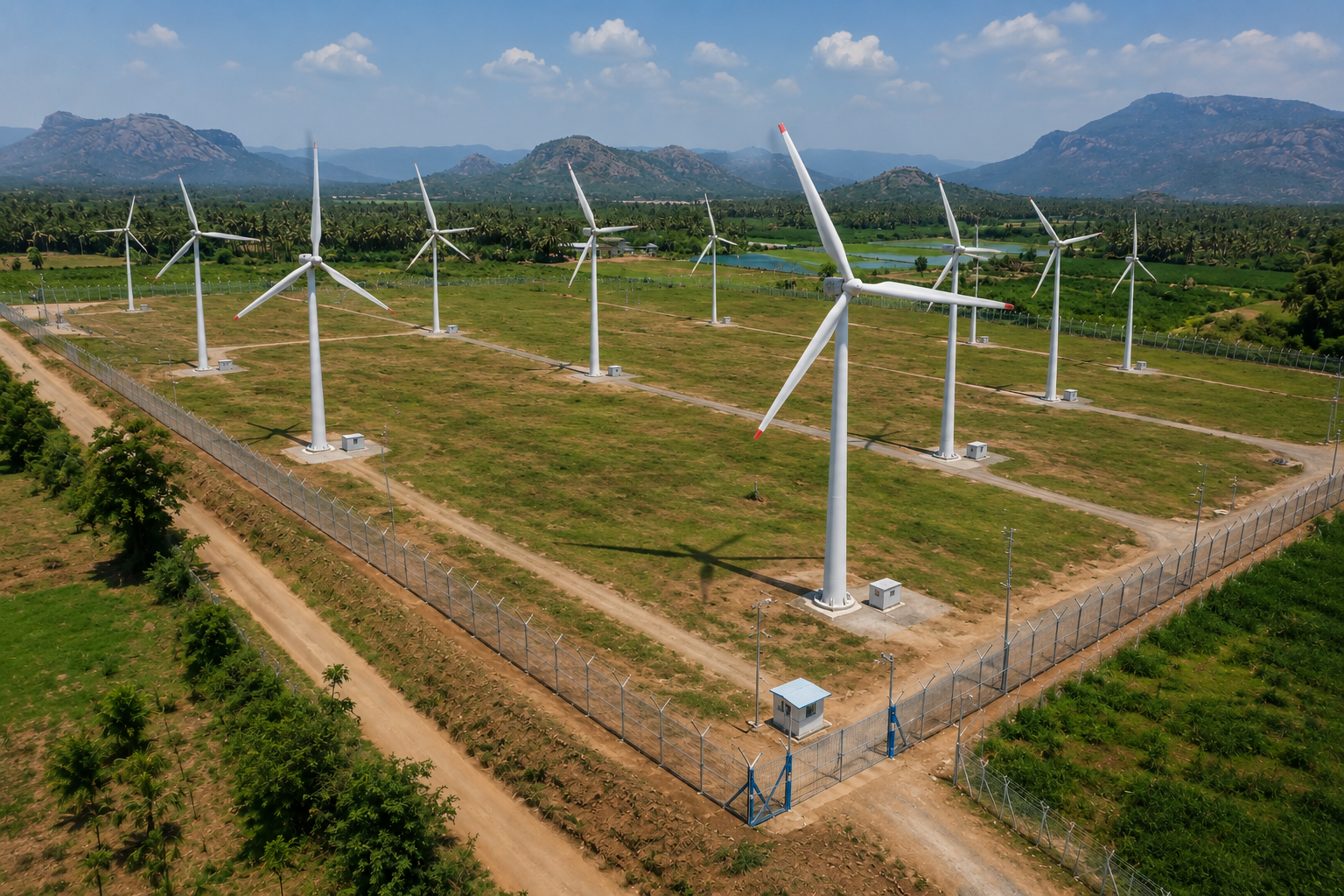 Solar project fencing in Karnataka