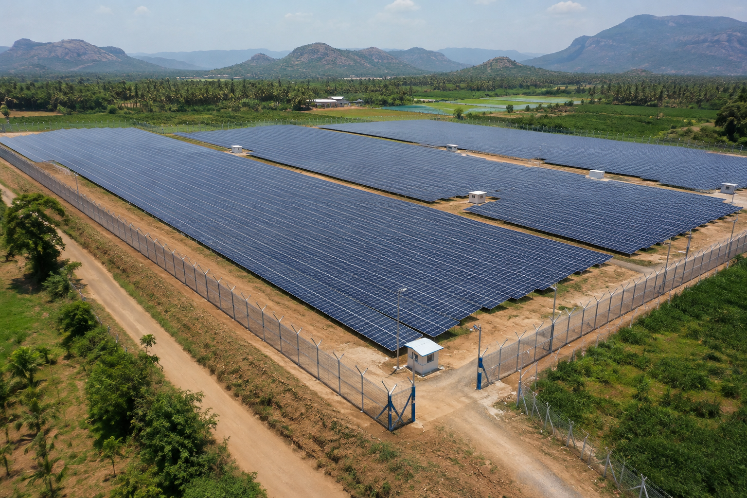 Large scale solar fencing project in Tamil Nadu